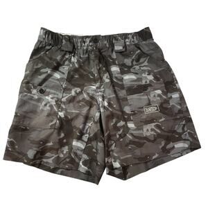 AFTCO Fishing Cargo Shorts Men's Fits 32-34 (34 Tag) Black Camo Ripstop